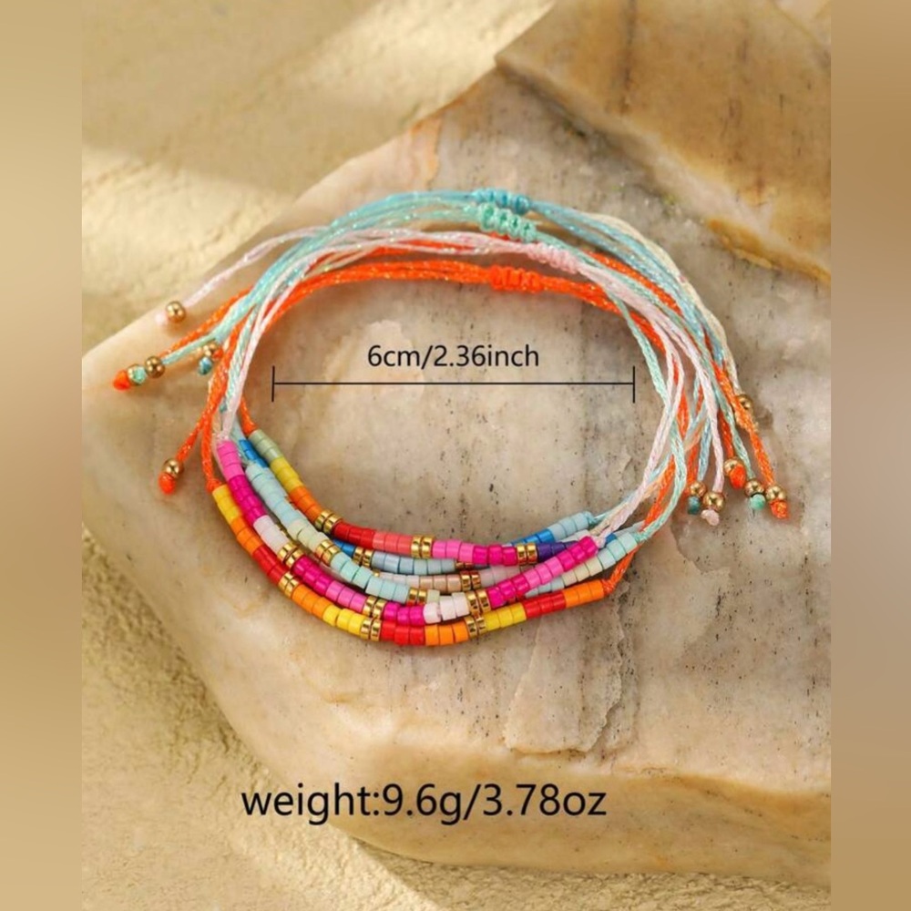 6 Colorful Beaded Bracelet Set NWT - Picture 5 of 7